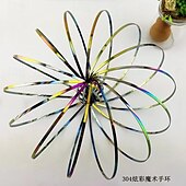 levne Gagy a praktické vtipné hračky-Hračka na ruku s mystickými flow rings - 3D kinetický jarní náramek s kouzelným prstenem, slinkovým designem a barevným vzhledem - perfektní dárek na Vánoce, halloween, den díkůvzdání a Velikonoce