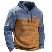 abordables Hoodies Étnicos Vintage-Halloween Hombre Calabaza manos Sudadera Sudaderas Sudadera con capucha de gofres Vacaciones Moda Manga Larga Con Capucha Vacaciones Víspera de Todos los Santos Azul Piscina Verde Trébol Bolsillo