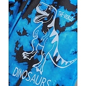 billiga Pojkens 3D-djur-Pojkar 3D Grafisk Knytbatik Dinosaurie Sportdräkt Sweatshirt &amp; Sweatpants Set Träningsoveraller Långärmad Vår Höst Dagligen Grundläggande Ledigt Barn 4-12 år Rund hals Utomhus Semester Sport