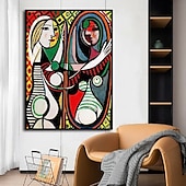 olcso Portrék-pablo picasso olajfestmény kézzel készített pablo picasso női absztrakt vászon művészet olajfestmény nappali hálószobába lakberendezés fali művészet pablo picasso stílusú festmény