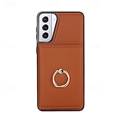 Недорогие Чехлы для Samsung-телефон Кейс для Назначение S24 Ultra Plus S23 S22 S21 S20 Ultra Plus FE A55 5G A14 A54 A72 А73 А53 A71 A12 Кейс на заднюю панель со стендом Кольца-держатели Разъем для карты Ретро ТПУ Кожа PU