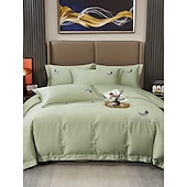economico Collezione d&#039;elite-Set copripiumino da 4 pezzi, 100% cotone biologico, tessuto morbido e traspirante, include copripiumino e federe per un sonno confortevole.