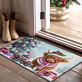 billiga julmattor och julmattor-juldekoration dörrmatta xmas highland cattle köksmatta golvmatta halkfri matta oljesäker matta inomhus utomhusmatta sovrumsinredning badrumsmatta entrématta