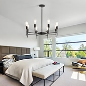 halpa Riipusvalot-6-Light 62 cm Sputnik-suunnittelu Klusterisuunnittelu Yksi malli Riipus valot Metalli Metalli Sputnik teollinen Maalatut maalit Musta Vintage Moderni 110-120V 220-240V