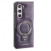 お買い得  サムスン用ケース-Samsung Galaxy Z Fold 6 Z Fold 5 Z Fold 4 Z Fold 3 用のスタンドホルダー付きバックカバー、ワイヤレス充電対応、ショックプルーフ、レトロTPU PUレザー