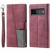 זול תיק טלפון אחר-טלפון מגן עבור Pixel 8 Pro Pixel 8 Pixel 7 Pixel 7 Pro Pixel 6 Pixel 6 Pro מארז כרטיס ארנק עם מעמד עם רצועת יד חריץ לכרטיס רטרו TPU עור PU