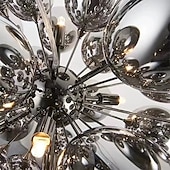 economico Luci a sospensione-lampada a sospensione a led 60/80cm postmoderno a forma di uva in stile floreale lampadario in vetro sputnik design g9 illuminazione di lusso per la casa soggiorno bar 110-240v