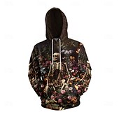baratos Gótico &amp; Crânio-Homens Gráfico Escuro Moletom Moletons Moletom Manga Longa Moletom com capuz Com Capuz Férias Impressão 3D Férias Esportes Para Noite Marron Estampado Inverno Primavera &amp; Outono Designer