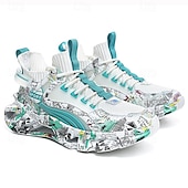 economico Sneakers Casual-sneakers alte da uomo con motivo graffiti – scarpe sportive streetwear colorate con chiusura con lacci, tomaia in mesh traspirante per abbigliamento casual e sportivo