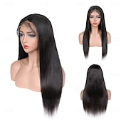 economico Parrucche lace front capelli veri-Capelli umani di Remy 13x6 Pizzo Frontale 13x4 Pizzo Frontale Parrucca Parte laterale Parte di mezzo Parte libera Brasiliano Liscio Diritto naturale Naturale Parrucca 130% 150% 180% Densità dei