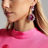 abordables Boucles d&#039;oreilles-Femme Boucles d&#039;oreille Clou Poire Goutte Précieux Elégant mode Imitation de diamant Des boucles d&#039;oreilles Bijoux Argent / Rose foncé Pour Mariage Soirée du quotidien 1 paire