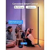 economico Luci intelligenti-Luci da Pavimento Illusion RGB LED Smart Luci d&#039;Angolo WiFi Bluetooth con Sincronizzazione Musicale Rilevamento del Suono 1.2m 74 perle LED Alimentate USB per Atmosfera in Soggiorno/Camera da Letto