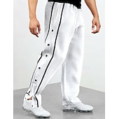 preiswerte Sweatpants-Herren Hosen abreißen Hose Hosen Jogginghose mit geradem Bein Tasche Kordelzug Elastische Taille Glatt Komfort Atmungsaktiv Outdoor Täglich Ausgehen Modisch Brautkleider schlicht Schwarz Weiß