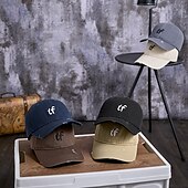 preiswerte Baseballkappe für Herren-Herren Cap Basecap Sonnenhut Kappe Schwarz Wein Polyester Bestickt Modisch Brautkleider schlicht Strasse Täglich Buchstabe Einstellbar Sonnenschutz Atmungsaktiv