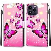Χαμηλού Κόστους iPhone Θήκες-τηλέφωνο tok Για iPhone 14 13 12 Pro Max Plus iPhone 14 Pro Max iPhone 13 12 Pro Max iPhone 12 Pro Max Πίσω Κάλυμμα με βάση στήριξης με λουράκι καρπού Υποδοχή κάρτας Ρετρό TPU PU δέρμα