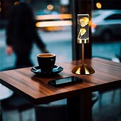 baratos Candeeiros de mesa-acrílico flor eterna candeeiro de mesa tri cor temperatura cor luz gradiente led criativo noite luz quarto lâmpada cabeceira atmosfera decoração ornamento aniversário presente usb 1pc