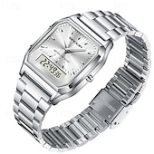 cheap Digital Watches-SANDA Men Digital Watch Fashion Casual Wristwatch Stopwatch Alarm Clock Date Week Waterproof Steel Watch