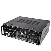 お買い得  パソコン＆オフィス-高出力ホームアンプ 12v/110v/220v 4チャンネル ブルートゥース 5.0 イコライザー 車 屋外 カラオケ USB/SD カード再生をサポート