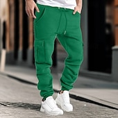 baratos Calças Desportivas-Homens Calças Cargo Calças Calça de moletom cargo Cintura elástica Bolso multi Punho com Elástico Tecido Vestível Ao ar livre Diário Acampar e Caminhar Moda Clássico Preto Amarelo