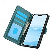 Χαμηλού Κόστους iPhone Θήκες-τηλέφωνο tok Για iPhone 16 iPhone 15 Pro Max Plus iPhone 14 13 12 11 Pro Max Plus Θήκη κάρτας πορτοφολιού Προστατευτικό για όλο το σώμα με λουράκι καρπού Σταντ ποδηλάτου Ρετρό TPU PU δέρμα