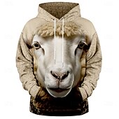 baratos moletons 3d masculinos-Homens Animal Moletom Moletons Moletom Manga Longa Moletom com capuz Com Capuz Moda Impressão 3D Marron Bolsos Impressão 3D Outono Inverno Designer