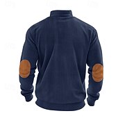 levne Dovolená-Pánské Polo na čtvrt zip Golfová košile Denní Dovolená Čtvrtletní zip Dlouhý rukáv Módní Moderní Barevné bloky Slátanina Jaro &amp; podzim Běžný Námořnická modř Světle šedá Armádní zelená Meruňková Polo