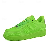 cheap Men&#039;s Sneakers-Men&#039;s Neon Green Athletic Sneakers – Lightweight Design, Bold Style for Running, Sports, and Casual Wear