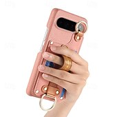 preiswerte Andere Handyhülle-Handy Hülle Handyhüllen Für Pixel 9 Pro XL Pixel 8 Pro Rückseite mit Halterung mit Handschlaufe Kartenschlitz Retro TPU PU-Leder
