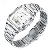 cheap Digital Watches-SANDA Men Digital Watch Fashion Casual Wristwatch Stopwatch Alarm Clock Date Week Waterproof Steel Watch