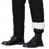 levne Volný-Pánské Šerpo Oblekové Fleecové kalhoty Kalhoty Oblek Kalhoty Kapsy Elastický pas Straight-Leg Bez vzoru Pohodlné Teplý Plná délka Obchod Ležérní Denní Módní Šik ven Černá Vodní modrá