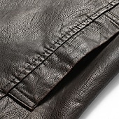 baratos Gilets-Homens Colete Gilet Casamento Festa / Eventos Diário Moda Negócio Outono &amp; inverno Bolsos Tosão Pele PU Térmico / Quente Tecido Zíper Colarinho Chinês Normal Café Colete