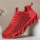 preiswerte Sneaker für Herren-Herren Turnschuhe Flyknit Schuhe Fliegendes Weben Komfortabel Rutschfest Schnürsenkel Dunkelrot Schwarz Weiß