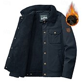 preiswerte Pufferjacken-Herren Wanderjacke Fleecejacke für Wanderer Draussen warm Fleece-Futter Windbreaker-Jacke Reisen Armeegrün Khaki Dunkelblau