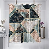 baratos Cortinas de Banho-Cortina de Chuveiro com Ganchos 180cm*180cm(70&quot;*70&quot;) Poliéster Lavável à Prova d&#039;Água com Padrão para Decoração de Banheira de Banheiro Mármore Abstrato