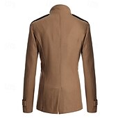 billiga Trenchcoat för män-Herr Peacoat Trenchcoat Dagligen Semester Höst vinter Polyester Håller värmen Ytterkläder Kläder Mode Klassisk Slät Ficka Hög krage Dubbelknäppt