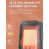 cheap Heating Equipment-Space Heater 1200W Electric Heater Indoor Portable Thermostat PTC Fast Heating Chamber Small Heater with Heating and Fan Mode