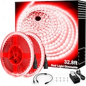 voordelige Stekkerstripverlichting-witte led-lichtstrip 2x16 ft warm licht wit licht rood blauw groen witte stripverlichting 600 led 2835 flexibele lintverlichting 12v touwlicht geschikt voor keukenkast slaapkamer kledingkast