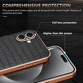 رخيصةأون جرابات آيفون-هاتف غطاء من أجل ايفون 16 آيفون 15 iPhone 14 13 12 11 Pro Max Plus غطاء خلفي غير اصفرار ضد الصدمات مكتب  /  الأعمال نموذج هندسي TPU الطلاء جلد PU