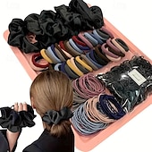abordables Accessoires de coiffure-ensemble d&#039;accessoires pour cheveux pour gros intestin - élastiques à cheveux polyvalents, cordes à cheveux simples et combinaisons de cercles à cheveux pour des coiffures élégantes - parfait pour