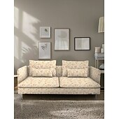 baratos Cobertura de Sofa-Capas de Sofá 100% Algodão Floral Com Estofamento 3 Lugares Com Braços