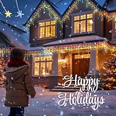 abordables Lumières d&#039;Halloween-Guirlande lumineuse pour rideaux d&#039;Halloween, 36 guirlandes lumineuses suspendues en forme de glaçons, 5 m, 216 LED, 8 modes d&#039;éclairage, pour Noël, mariage, fête, vacances, fenêtre, maison, mur,