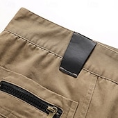 economico Pantaloni cargo-Per uomo Pantaloni cargo Pantaloni Bottoni Multi tasca Liscio Indossabile Esterno Giornaliero Campeggio e hiking Di tendenza Classico Nero Giallo