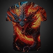  Per uomo Grafico Animale Drago Maglietta Manica Corta maglietta Stampa 3D Girocollo Camicia Quotidiano Designer Casual Ferie Uscire Nero Rosso Blu Primavera & Estate Abbigliamento S M L XL 2XL 3XL