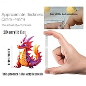 cheap Advent Calendar-Christmas Advent Calendar Ornaments,2D Acrylic Cute Dragon Baby 24pcs Christmas Ornament Kit Gift 24 Days Countdown Mini Hanging Tree Xmas Ornaments for Christmas Party Decorations