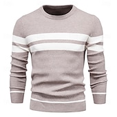 voordelige pullover voor heren-nieuwe herfsttrui herentrui o-hals patchwork lange mouw warme slanke truien heren casual mode trui herenkleding