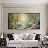 levne Krajinomalby-velké ručně malované olejomalba barvitý kytkou západ slunce záře krajina zídky umění horský obývák zeď domácí výzdoba no frame