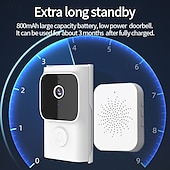 abordables Systèmes de sonnettes-Sonnette vidéo sans fil, caméra IP intelligente visuelle, vision nocturne, surveillance en temps réel, interphone à distance, sonnette de sécurité