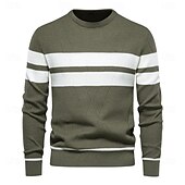 voordelige pullover voor heren-nieuwe herfsttrui herentrui o-hals patchwork lange mouw warme slanke truien heren casual mode trui herenkleding