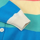 Bambino Da ragazza Ritorno a scuola Cardigan Arcobaleno Scuola Manica lunga Bottoni Giornaliero 4 anni + Autunno Multicolore economico Maglioni e cardigan per bambine-Bambino Da ragazza Ritorno a scuola Cardigan Arcobaleno Scuola Manica lunga Bottoni Giornaliero 4 anni + Autunno Multicolore