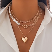 abordables Collares-Gargantillas Perla Artificial Mujer Elegante Sencillo Multi capa Boda Irregular Gargantillas Para Boda Fiesta Calle